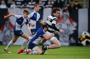 29 January 2017; Harry Beggy of Belvedere College is tackled by Daragh Geraghty-Singleton of St Andrew's College during the Bank of Ireland Leinster Schools Senior Cup Round 1 match between St Andrew’s College and Belvedere College at Donnybrook Stadium in Dublin. Photo by Daire Brennan/Sportsfile