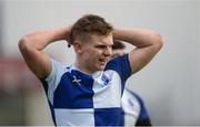 29 January 2017; A dejected Reece Jordan of St Andrew's College near the end of the Bank of Ireland Leinster Schools Senior Cup Round 1 match between St Andrew’s College and Belvedere College at Donnybrook Stadium in Dublin. Photo by Daire Brennan/Sportsfile