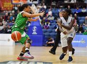 29 January 2017; Chantelle Alford of Ambassador UCC Glanmire in action against Jazmen Boone of Courtyard Liffey Celtics during the Hula Hoops Women's National Cup Final match between Team Ambassador UCC Glanmire and Courtyard Liffey Celtics at the National Basketball Arena in Tallaght, Co Dublin. Photo by Brendan Moran/Sportsfile
