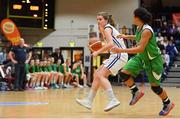 29 January 2017; Claire Rockall of Ambassador UCC Glanmire in action against Jazmen Boone of Courtyard Liffey Celtics during the Hula Hoops Women's National Cup Final match between Team Ambassador UCC Glanmire and Courtyard Liffey Celtics at the National Basketball Arena in Tallaght, Co Dublin. Photo by Brendan Moran/Sportsfile