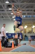 29 January 2017; Rachel Bowler of Tralee Harriers A.C., Co Kerry, competing in the Junior Women's Triple Jump during the Irish Life Health National Junior & U23 Indoor Championships at AIT International Arena in Athlone, Co Westmeath. Photo by Sam Barnes/Sportsfile