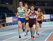 29 January 2017; Daniel Scully of Raheny Shamrock A.C., Co Dublin, left, and Shane Fitzsimons of Mullingar Harriers A.C., Co Westmeath, competing in the Men U23 800m during the Irish Life Health National Junior & U23 Indoor Championships at AIT International Arena in Athlone, Co Westmeath. Photo by Sam Barnes/Sportsfile