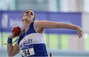 29 January 2017; Bridget McDyer of Finn Valley A.C., competing in the Junior Women's Shot Put during the Irish Life Health National Junior & U23 Indoor Championships at AIT International Arena in Athlone, Co Westmeath. Photo by Sam Barnes/Sportsfile