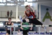 29 January 2017; Daniel Ryan of Moycarkey Coolcroo A.C., on his way to winning the Junior Men's 60m Hurdles during the Irish Life Health National Junior & U23 Indoor Championships at AIT International Arena in Athlone, Co Westmeath. Photo by Sam Barnes/Sportsfile