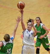 29 January 2017; Grainne Dwyer of Ambassador UCC Glanmire shoots for a basket desite the best efforts of Emma O'Connor of Courtyard Liffey Celtics during the Hula Hoops Women's National Cup Final match between Team Ambassador UCC Glanmire and Courtyard Liffey Celtics at the National Basketball Arena in Tallaght, Co Dublin. Photo by Brendan Moran/Sportsfile