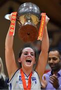 29 January 2017; Ambassador UCC Glanmire captain Aine McKenna lifts the cup after the Hula Hoops Women's National Cup Final match between Team Ambassador UCC Glanmire and Courtyard Liffey Celtics at the National Basketball Arena in Tallaght, Co Dublin. Photo by Brendan Moran/Sportsfile