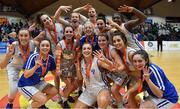 29 January 2017; Team Ambassador UCC Glanmire celebrate winning four in a row after the Hula Hoops Women's National Cup Final match between Team Ambassador UCC Glanmire and Courtyard Liffey Celtics at the National Basketball Arena in Tallaght, Co Dublin. Photo by Brendan Moran/Sportsfile