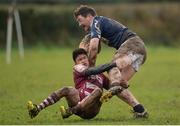 29 January 2017; John Doyle of Portlaoise RFC is tackled by Anavil Storey of Portarlington RFC during the Bank of Ireland Provincial Towns Cup Round 2 match between Portarlington RFC and Portlaoise RFC at Portarlington RFC in Portarlington, Co Laois. Photo by Seb Daly/Sportsfile