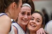 29 January 2017; Grainne Dwyer, centre, and Lesley-Ann Wilkinson of Ambassador UCC Glanmire celebrate after the Hula Hoops Women's National Cup Final match between Team Ambassador UCC Glanmire and Courtyard Liffey Celtics at the National Basketball Arena in Tallaght, Co Dublin. Photo by Brendan Moran/Sportsfile