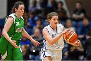 29 January 2017; Claire Rockall of Ambassador UCC Glanmire in action against Aine O'Connor of Courtyard Liffey Celtics during the Hula Hoops Women's National Cup Final match between Team Ambassador UCC Glanmire and Courtyard Liffey Celtics at the National Basketball Arena in Tallaght, Co Dublin. Photo by Brendan Moran/Sportsfile