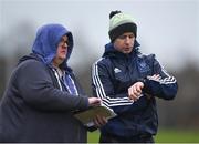 29 January 2017; Monaghan manager Paula Cunningham, left, and coach Adrian Little during the Lidl Ladies Football National League Round 1 match between Dublin and Monaghan at Naomh Mearnóg in Portmarnock, Co Dublin. Photo by David Fitzgerald/Sportsfile