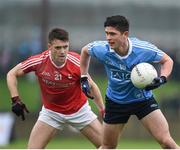 29 January 2017; Conor Mullally of Dublin in action against Ronan Holcroft of Louth during the Bord na Mona O'Byrne Cup Final match between Louth and Dublin at the Gaelic Grounds in Drogheda, Co Louth. Photo by Philip Fitzpatrick/Sportfile