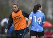 29 January 2017; Dublin selector Niamh McEvoy, left, with Lyndsey Davey during the Lidl Ladies Football National League Round 1 match between Dublin and Monaghan at Naomh Mearnóg in Portmarnock, Co Dublin. Photo by David Fitzgerald/Sportsfile