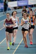 29 January 2017; Sarah Glennon of Mullingar Harriers A.C., left, on her way to winning the Junior Girl's 3km Walk during the Irish Life Health National Junior & U23 Indoor Championships at AIT International Arena in Athlone, Co Westmeath. Photo by Sam Barnes/Sportsfile