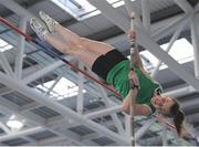29 January 2017; Ciara Hickey of  Blarney/Inniscara A.C., Co Cork, competing in the Junior Women's Pole Vault during the Irish Life Health National Junior & U23 Indoor Championships at AIT International Arena in Athlone, Co Westmeath. Photo by Sam Barnes/Sportsfile