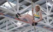 29 January 2017; Claire Delaney of St Abbans A.C., Co Laois, competing in the Junior Women's Pole Vault during the Irish Life Health National Junior & U23 Indoor Championships at AIT International Arena in Athlone, Co Westmeath. Photo by Sam Barnes/Sportsfile