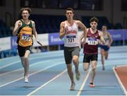 29 January 2017; Kevin Woods of Crusaders A.C., Co Dublin, on his way to winning Men U23 800m during the Irish Life Health National Junior & U23 Indoor Championships at AIT International Arena in Athlone, Co Westmeath. Photo by Sam Barnes/Sportsfile