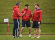 30 January 2017; Munster defence coach Jacques Nienaber, technical coach Felix Jones and scrum coach Jerry Flannery in conversation during squad training at the University of Limerick in Limerick. Photo by Diarmuid Greene/Sportsfile