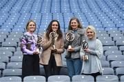 30 January 2017; AIB present the 2016 AIB Camogie Club Players of the Year awards to, from left, Munster player of the year, Eimear McDonnell from Burgess-Duharra, Connacht player of the year Orlaith McGrath from Sarsfields, Ulster player of the year Aoife Ní Chaiside from Slaughtneil and Leinster player of the year Shelly Farrell from Thomastown. Sponsor to both the GAA and Camogie Club Championships, AIB honoured eleven club players from camogie, football and hurling at the annual AIB Provincial Club Player Awards in Croke Park. For exclusive content and behind the scenes action from the Club Championships follow AIB GAA on Twitter and Instagram @AIB_GAA and facebook.com/AIBGAA. Photo by Ramsey Cardy/Sportsfile