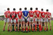 25 June 2011; The Louth team stand for the official team photograph. GAA Football All-Ireland Senior Championship Qualifier Round 1, Louth v Meath, Kingspan Breffni Park, Co. Cavan. Picture credit: David Maher / SPORTSFILE