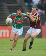 26 June 2011; Alan Dillon, Mayo, in action against Greg Higgins, Galway. Connacht GAA Football Senior Championship Semi-Final, Mayo v Galway, McHale Park, Castlebar, Co. Mayo. Picture credit: Ray Ryan / SPORTSFILE
