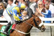 26 June 2011; Invincible Ash, with Gary Carroll up, on their way to winning the Woodies D.I.Y. Sapphire Stakes (Group 3). Horse Racing, The Curragh Racecourse, Co. Kildare. Picture credit: Pat Murphy / SPORTSFILE