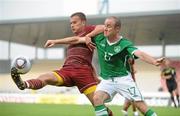 26 June 2011; Elnaz Valiulin, South Region Russia, in action against Ray Whelehan, Leinster & Munster, Republic of Ireland. 2010/11 UEFA Regions' Cup Finals, Group B, Leinster & Munster, Republic of Ireland v South Region Russia, Estádio Cidade de Barcelos, Barcelos, Portugal. Picture credit: Diarmuid Greene / SPORTSFILE