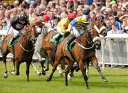 26 June 2011; Invincible Ash, with Gary Carroll up, races clear of the field on their way to winning the Woodies D.I.Y. Sapphire Stakes (Group 3). Horse Racing, The Curragh Racecourse, Co. Kildare. Picture credit: Pat Murphy / SPORTSFILE