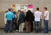 26 June 2011; Supporters waiting to buy tickets for the game. Ulster GAA Football Senior Championship Semi-Final, Tyrone v Donegal, St Tiernach's Park, Clones, Co. Monaghan. Picture credit: Oliver McVeigh / SPORTSFILE