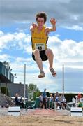 26 June 2011; Emmet Creaven, from Loughrea A.C., in action in the Junior Men's Long Jump during the Woodie’s DIY Junior and U23 Championships. Tullamore Harriers AC, Tullamore, Co. Offaly. Picture credit: Barry Cregg / SPORTSFILE