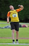 26 June 2011; Patrick McSweeney, from Bandon A.C., Co. Cork, in action in the Junior Men's Shot Putt during the Woodie’s DIY Junior and U23 Championships. Tullamore Harriers AC, Tullamore, Co. Offaly. Picture credit: Barry Cregg / SPORTSFILE