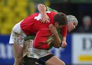 2 February 2002; Gareth Wyatt of Wales A is tackled by Andy Ward of Ireland A during the &quot;A&quot; Rugby International match between Ireland A and Wales A at Musgrave Park in Cork. Photo by Brendan Moran/Sportsfile