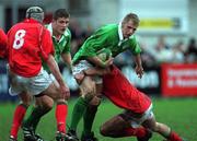 2 February 2002; Robert Wilson of Ireland in action against Rhys Jones of Wales during the U21 International match between Ireland and Wales at Donnybrook Stadium in Dublin. Photo by Matt Browne/Sportsfile