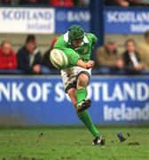 2 February 2002; Ian Humphreys of Ireland during the U21 International match between Ireland and Wales at Donnybrook Stadium in Dublin. Photo by Matt Browne/Sportsfile