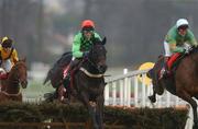 27 January 2002; Sea Spuirt, with Mick Fitzgerald up, jumps the last during the Tote Account Maiden Hurdle during Horse Racing at Leopardstown in Dublin. Photo by Matt Browne/Sportsfile