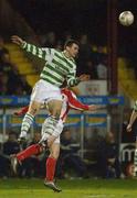 8 February 2002; Pat Scully of Shamrock Rovers, in action against Paul McTiernan of Sligo Rovers  during the FAI Carlsberg Cup Quarter-Final match between Shamrock Rovers and Sligo Rovers at Tolka Park in Dublin. Photo by Brian Lawless/Sportsfile