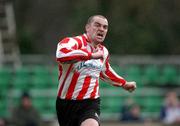 10 February 2002; Sean Hargan of Derry City, celebrates after scoring his side's equalizing goal during the FAI Carlsberg Cup Quarter-Final match between UCD and Derry City at Belfield Park in Dublin. Photo by David Maher/Sportsfile
