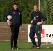 12 February 2002; Dean Kiely, right and Packie Bonnar during a Republic of Ireland Squad Training Session at John Hyland Park in Baldonnell, Dublin. Photo by Damien Eagers/Sportsfile