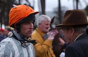 10 February 2002; Jockey Robert Power pictured with trainer Paddy Mullins, during Horse Racing from Leopardstown Racecourse in Dublin. Photo by Matt Browne/Sportsfile