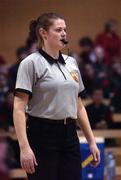 25 January 2002; Referee Cathy Molloy during the ESB Women's National Cup Semi-Final between Mercy Coolock and Dart Killester at the ESB Arena in Tallaght, Dublin. Photo by Brendan Moran/Sportsfile