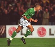 13 February 2002; Stephen Reid of Republic of Ireland celebrates after scoring his side's first goal during the International Friendly match between Republic of Ireland and Russia at Lansdowne Road in Dublin. Photo by David Maher/Sportsfile