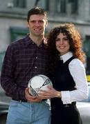 14 February 2002; Republic of Ireland international Niall Quinn and his wife Gillian pictured ahead of a press conference at the Gresham Hotel in Dublin. The press conference was to announce the details of his forthcoming testamonial match between the Republic of Ireland and Sunderland AFC, which will take place at the Stadium of Light, in Sunderland, England. Photo by Ray McManus/Sportsfile