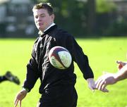 15 February 2002; Brian O'Driscoll during an Ireland Rugby Squad Training Session at Teddington in London, England. Photo by Sportsfile