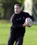 15 February 2002; Kevin Maggs during an Ireland Rugby Squad Training Session at Teddington in London, England. Photo by Sportsfile