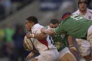 16 February 2002; Jason Robinson of England is tackled by Malcolm O'Kelly of Ireland during the Lloyds TSB Six Nations Championship match between England and Ireland at Twickenham Stadium in London, England. Photo by Brendan Moran/Sportsfile