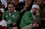 16 February 2002; Dejected Irish fans watch on during the Lloyds TSB Six Nations Championship match between England and Ireland at Twickenham Stadium in London, England. Photo by Brendan Moran/Sportsfile