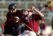 17 February 2002; Paul Coen of Clarinbridge is tackled by Colin Kehoe of Ballygunner during the AIB All Ireland Club Hurling Championship Semi-Final match between Clarinbridge and Ballygunner at Semple Stadium in Thurles, Tipperary. Photo by Ray McManus/Sportsfile
