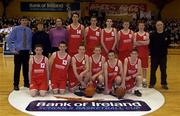 5 February 2002; The Castlerea Community School team ahead of the Bank of Ireland Schools Cup U16 &quot;C&quot; Boys Final match between Castlerea Community College and Tralee Community Colleg at the ESB Arena in Tallaght, Dublin. Photo by Brendan Moran/Sportsfile