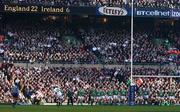 16 February 2002; Ireland players watch on as Jonny Wilkinson of England converts the try of Will Greenwood during the Lloyds TSB Six Nations Championship match between England and Ireland at Twickenham Stadium in London, England. Photo by Brendan Moran/Sportsfile