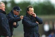 10 February 2002; Dublin selectors Dave Billings, left, and Paul Caffrey, centre, pictured with Dublin manager Tommy Lyons during the Allianz National Football League Division 1A Round 1 match between Dublin and Donegal at Parnell Park in Dublin. Photo by Ray McManus/Sportsfile